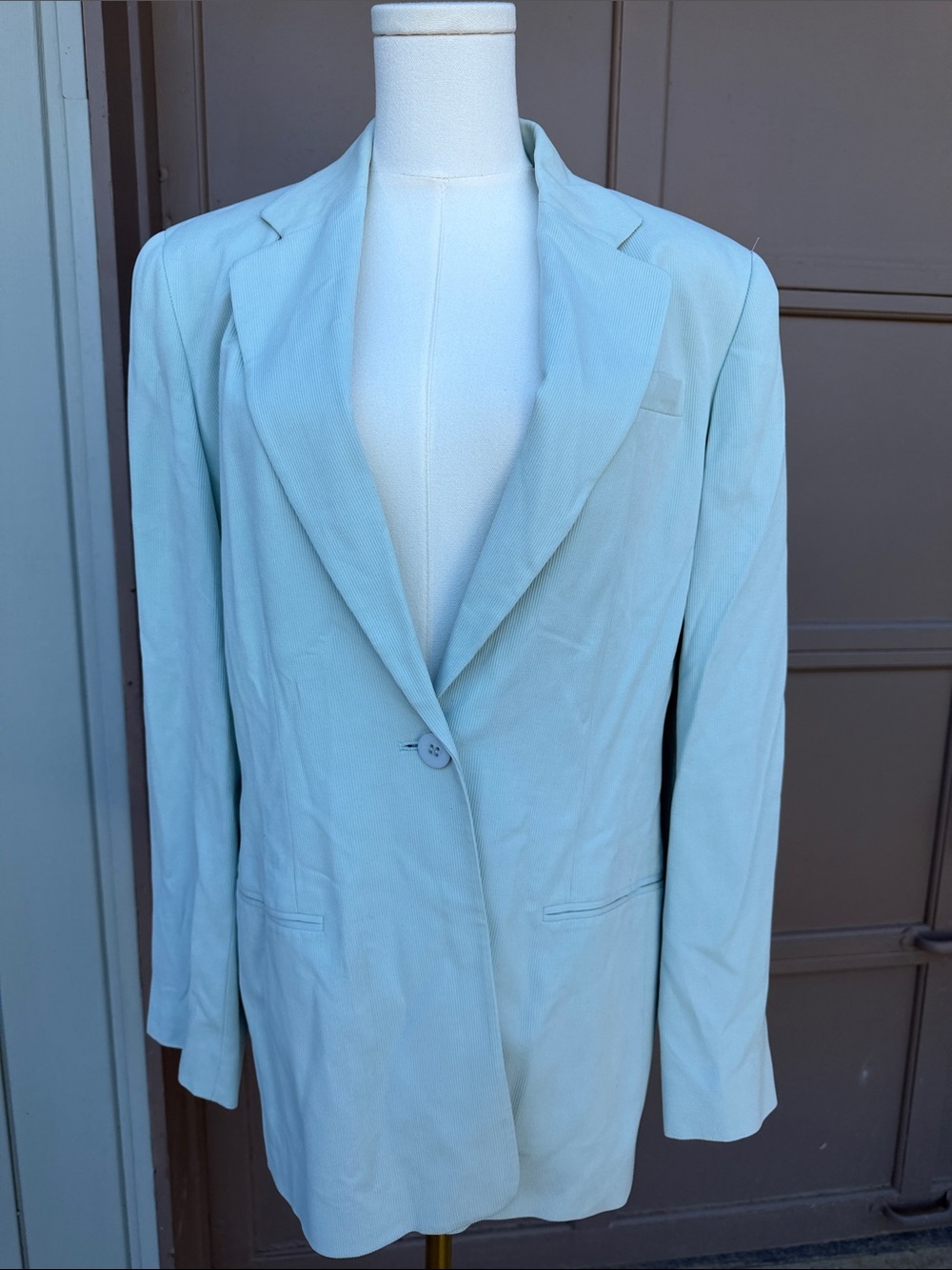 Vintage silk Ann Taylor Light Blue green Single-Button Blazer